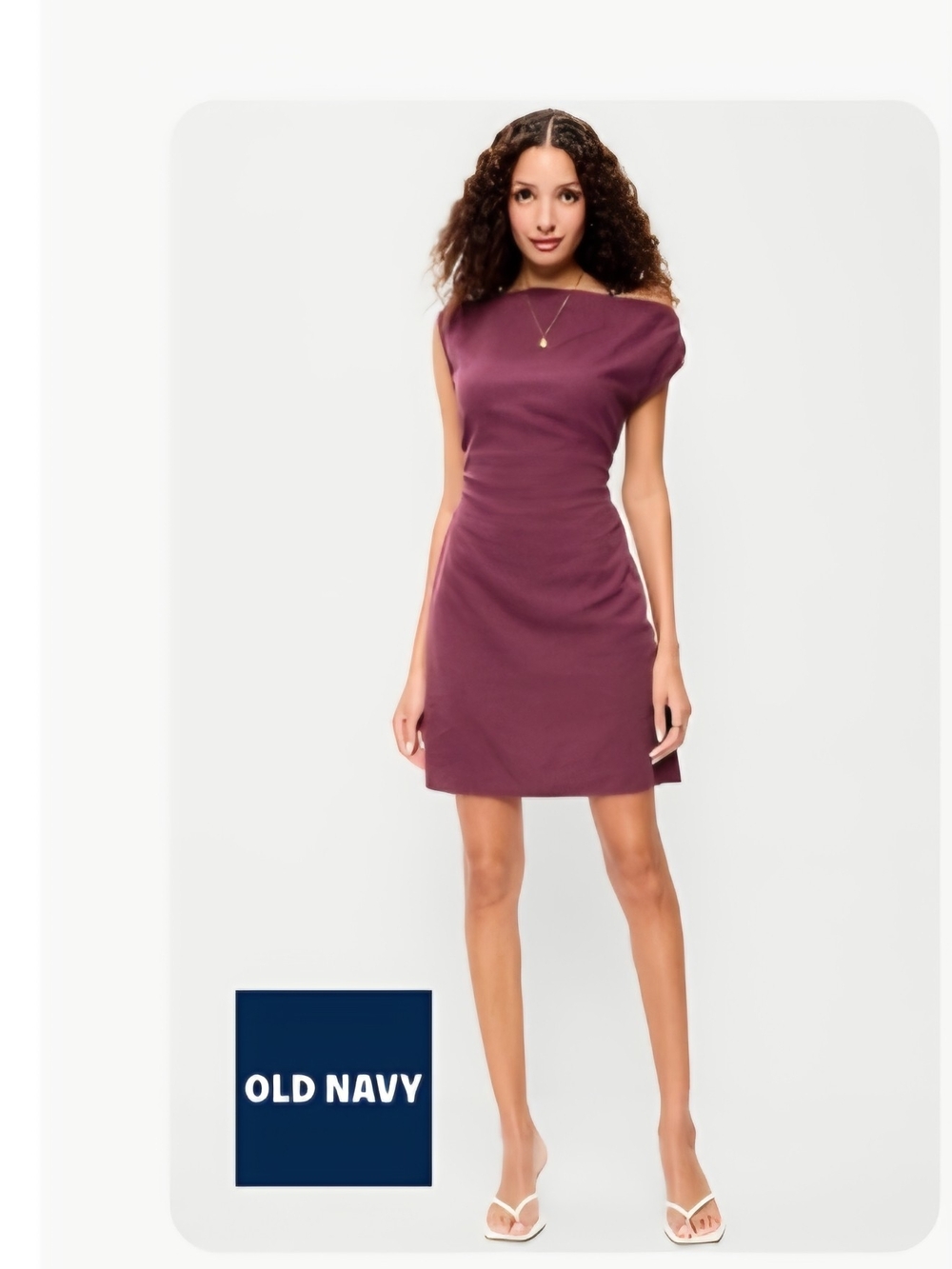 Old Navy Plum Mini Dress with Boat Neck